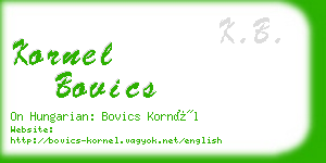 kornel bovics business card